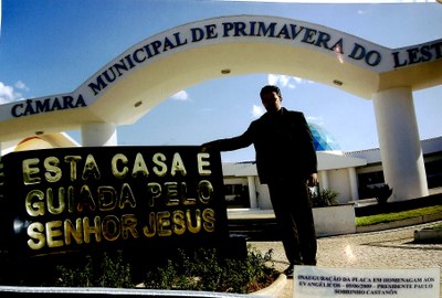 Inauguração da placa em homenagem aos evangélicos - 05/06/2009 - Presidente Paulo Castanõn