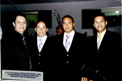 Inauguração da Câmara em 24/06/2008 - Pres. Eraldo Fortes, Valdecir Alventino, Marcelo e Ver. Walmir Zeliz