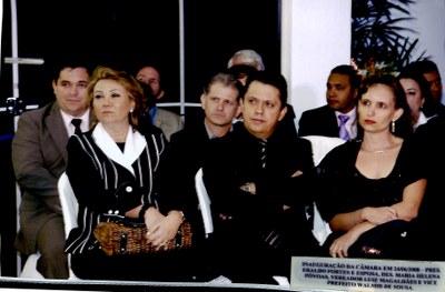 Inauguração da Câmara em 24/06/2008 - Pres. Eraldo Fortes e Esposa, Des. Maria Helena Póvoas, Vereador Luiz Magalhães e Vice-prefeito Walmir de Sousa