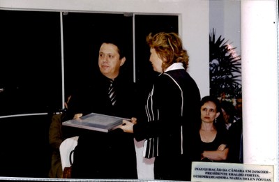 Inauguração da Câmara em 24/06/2008 - Presidente Eraldo Fortes e Desembargadora Maria Helena Póvoas