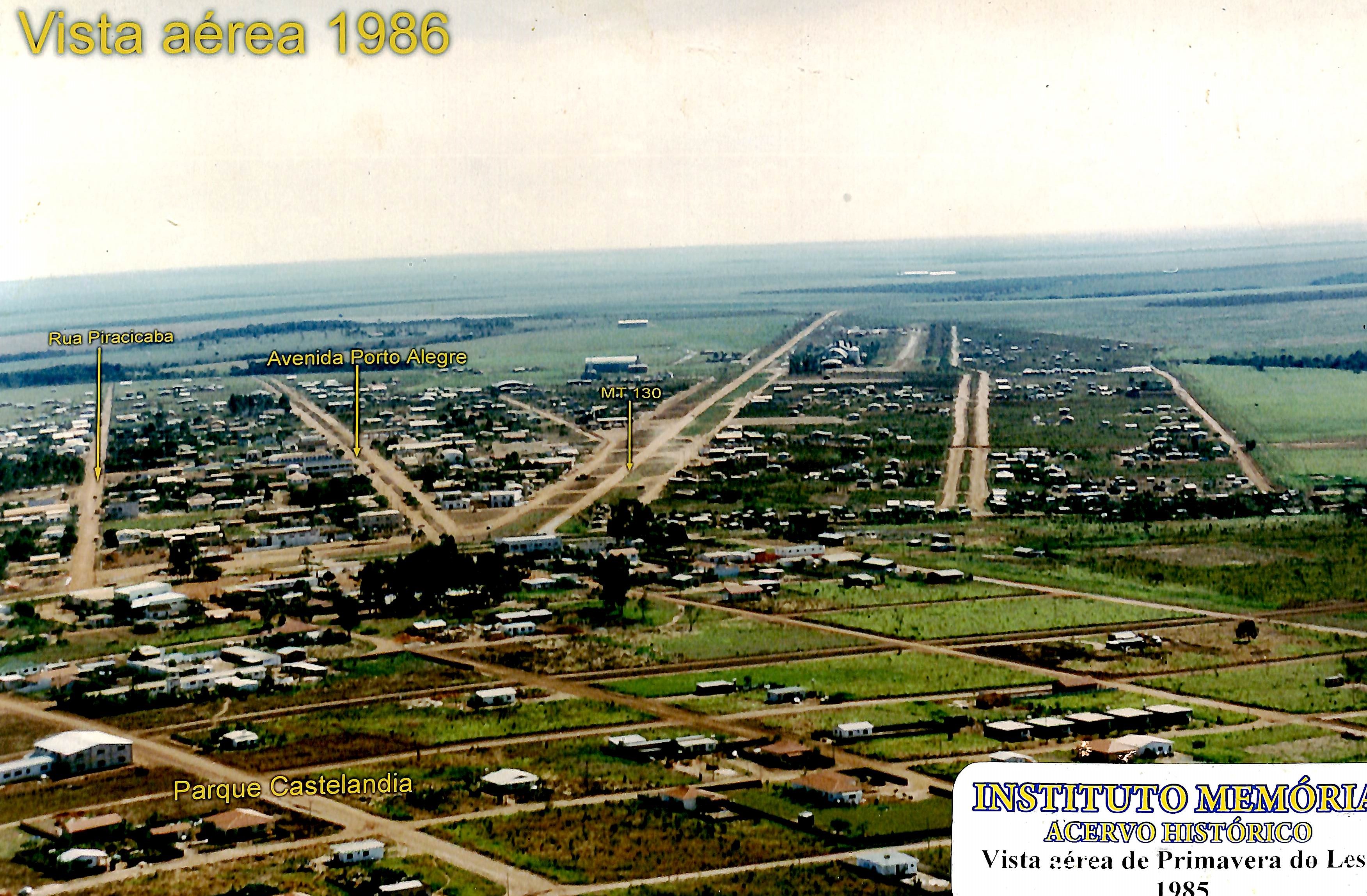 Vista aérea de Primavera do Leste - 1986