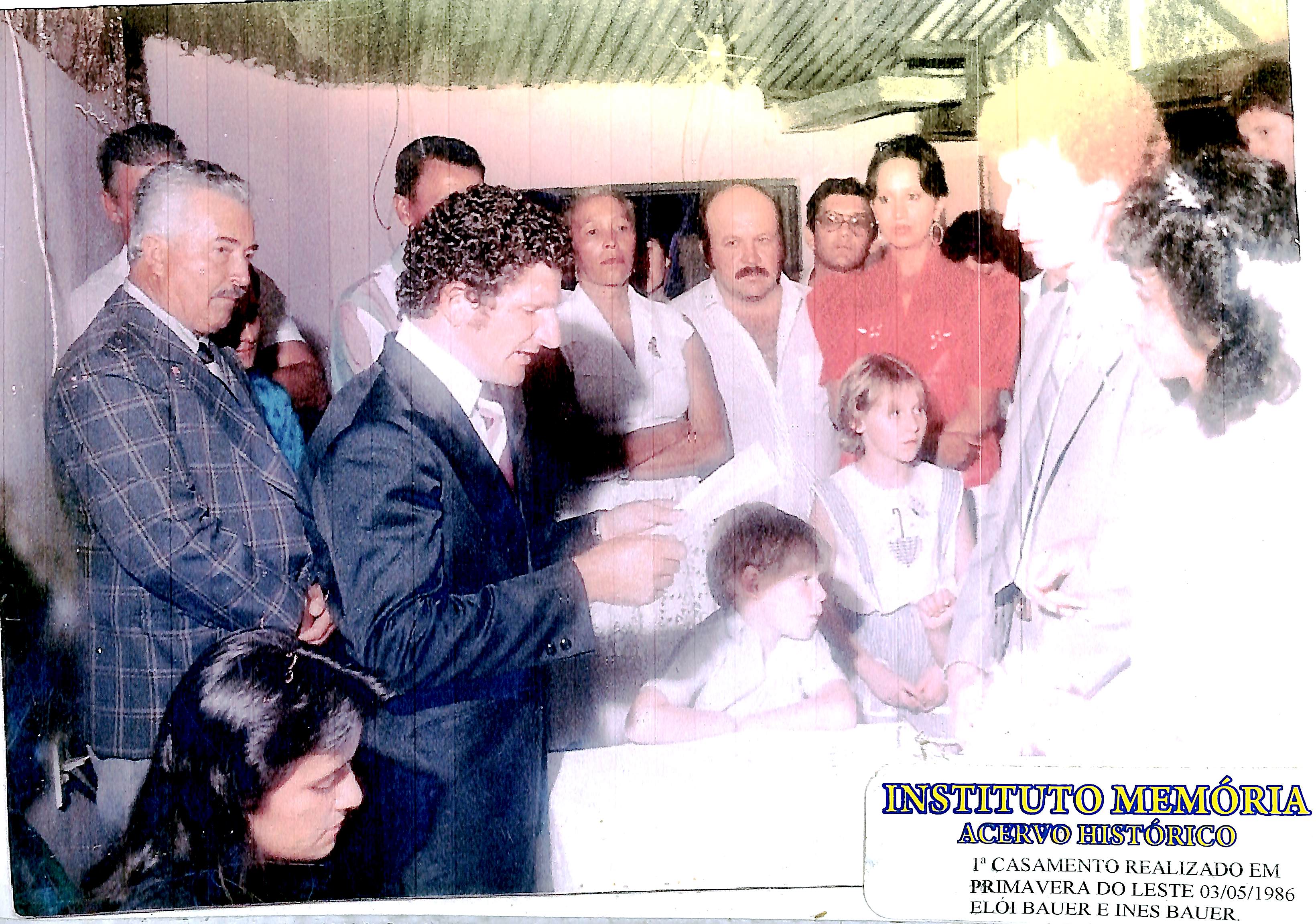 1º casamento realizado em Primavera do Leste, em 03/05/1986. Elói Bauer e Inês Bauer