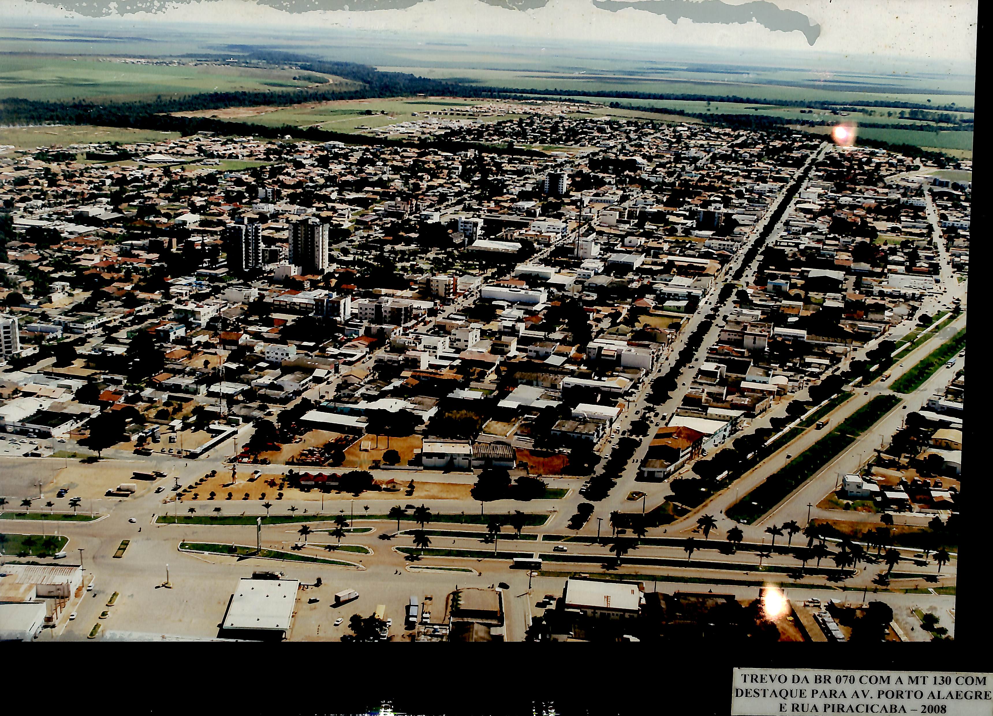 Trevo da BR-070 com a MT-130, com destaque para a Av. Porto Alegre e Rua Piracicaba - 2008